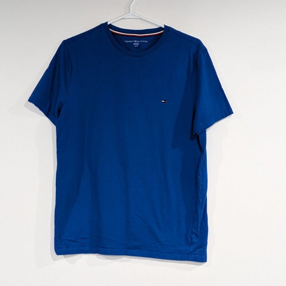 *3/$10* Tommy Hilfiger Solid Slim Fit Crew Neck Tee Royal Blue Size Small